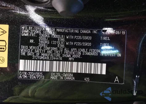 2020 Lexus Rx 450H F Sport Performance z USA, uszkodzony, nr VIN 2T2YGMDA9LC044416